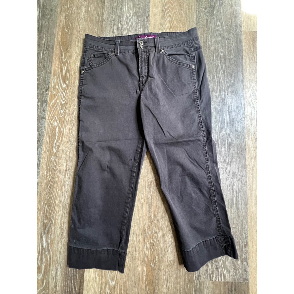 Gloria‎ Vanderbilt Capri Pants Womens 12 Gray Amanda Tapered Cropped Mid Rise